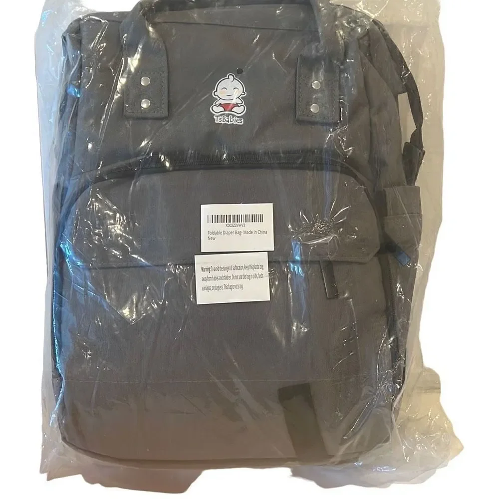 TsBabies Diaper Bag Backpack Gray New